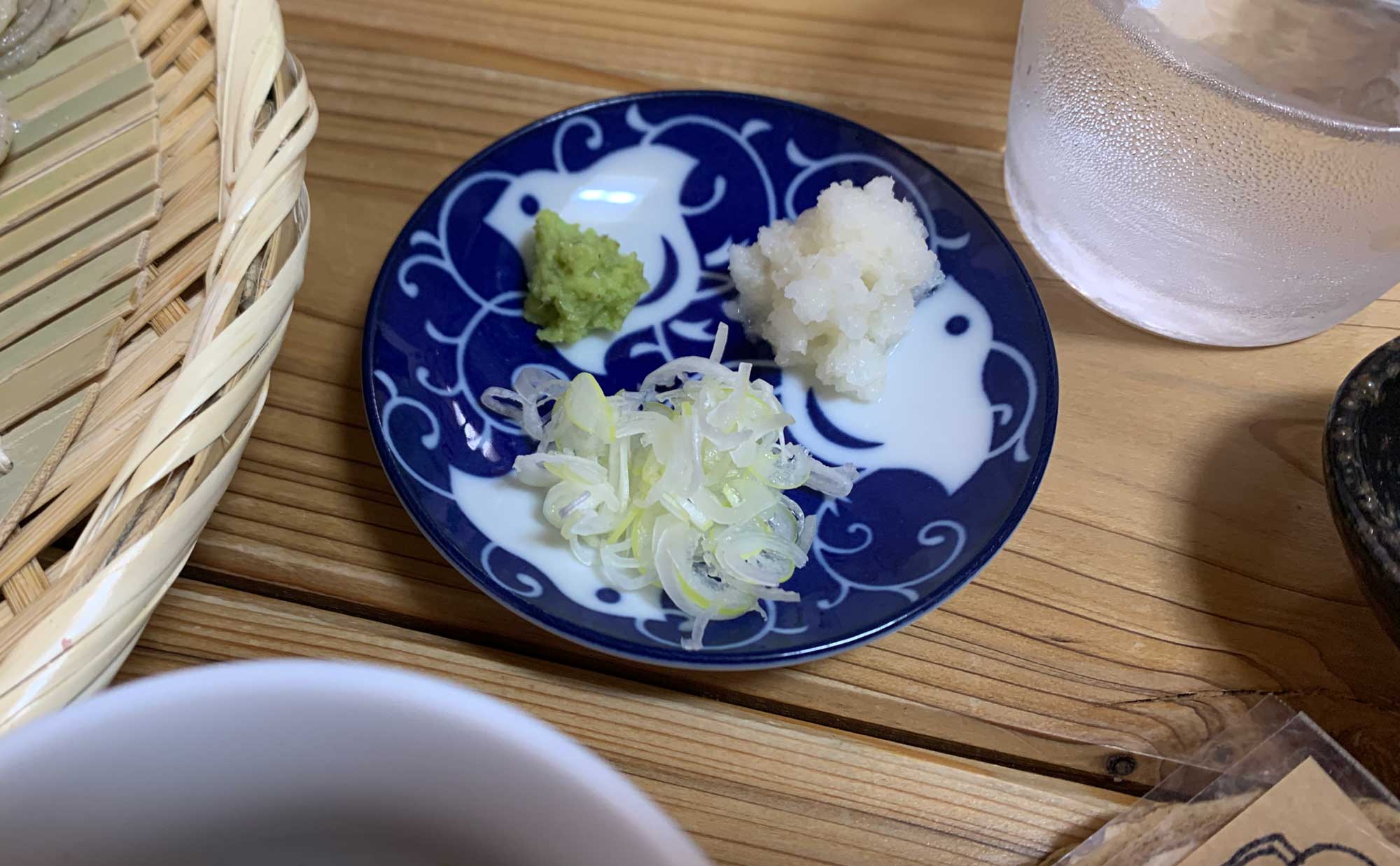 伊豆の国市 蕎麦「熊の手」(Kumanote) 薬味