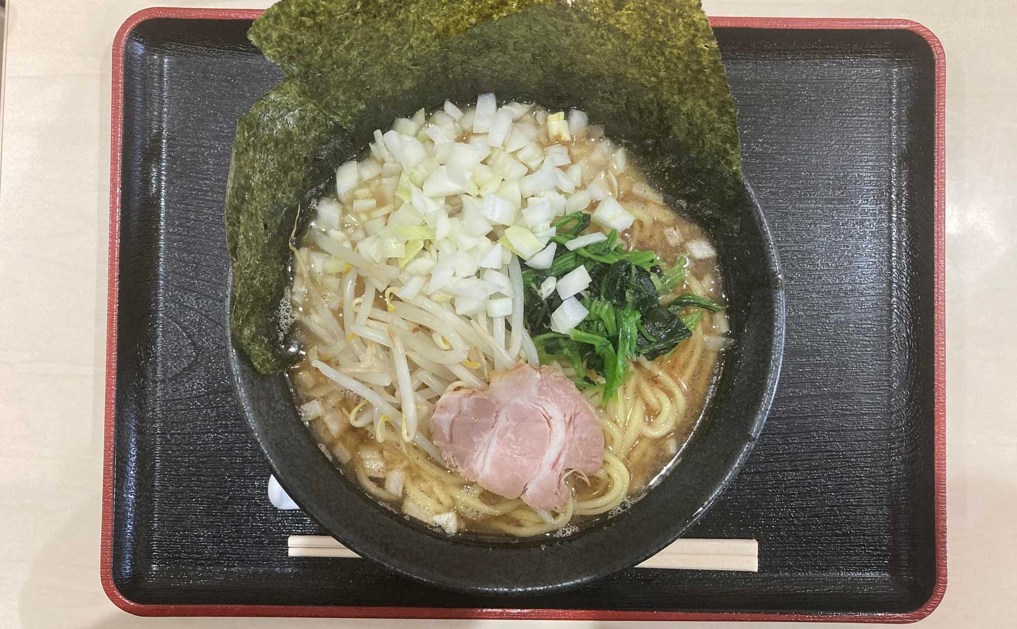 下田 ラーメン「宝来家」(Houraiya) 魚介らーめん中盛 玉ねぎトッピング